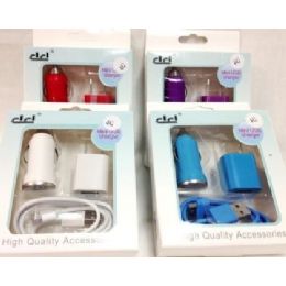 24 Bulk Iphone 4/4s Home And Car Charger Assorted Colors