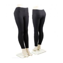 36 Bulk Ladies Black Stretch Pants Leggings