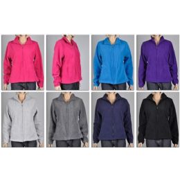 48 Bulk Ladies Polar Fleece Zip Dfown Sweater / Jacket Plus Sizes
