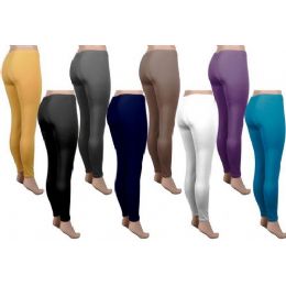 144 Bulk Seemless Ladies Fleece Leggings Black Only