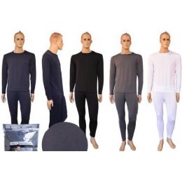 72 Bulk Mens Flat Knit Thermal Set Assorted Color