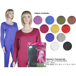 72 Bulk Ladies Ultra Soft Microfiber Fleece Lined Thermal Sets