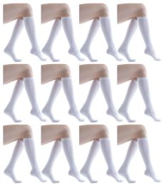 60 Bulk Yacht & Smith Women's White Only Long Knee High Socks, Sock Size 9-11
