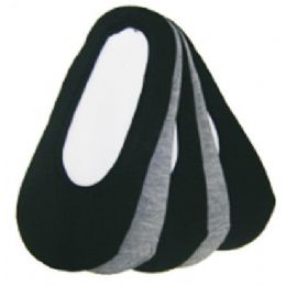 36 Bulk 4 Pack Ladies Foot Liners Black And Grey Only