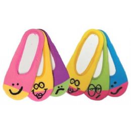48 Bulk 3 Pack Ladies Foot Liners Assorted Colors