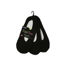 60 Bulk 3 Pack Ladies Foot Liners Black Only