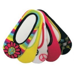 36 Bulk 5 Pack Ladies Foot Liners Assorted Colors