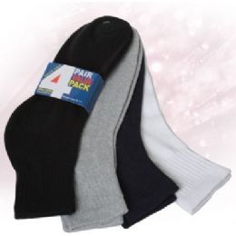 48 Bulk Boys Ankle Sock 4 Pair Value Pack Assorted Colors