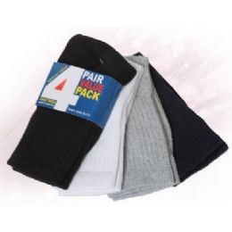 48 Bulk Boys Ankle Sock 4 Pair Value Pack Assorted Colors