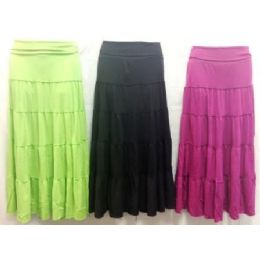 36 Bulk Wholesale Long Maxi Skirt Assorted Colors And Sizes - Wholesale Sock Deals