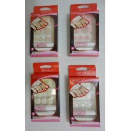 72 Bulk Artificial French Nails For Toes