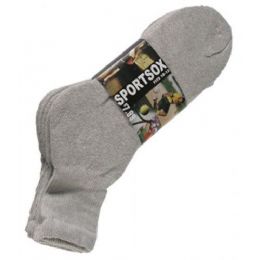 60 Bulk Mens Ankle Sport Ankle Sock Size 10-13 Grey Color Only