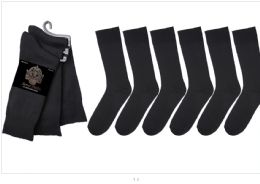 60 Bulk Men's Flat Knit Dress Sock Size 10-13 Black
