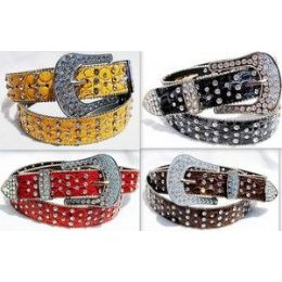 24 Bulk Western Style Rhineston Belt & Buckle