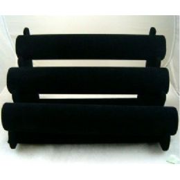 24 Bulk Black Velvet Bracelet Jewelry Display Rack 3-Rows