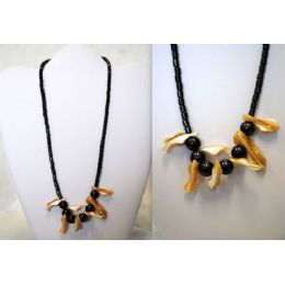 48 Bulk Hematite Handmade Shell Necklace