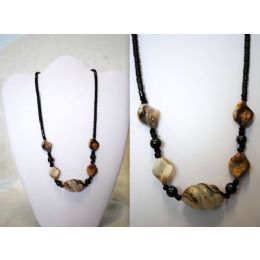 48 Bulk Hematite Handmade Shell Neckalce