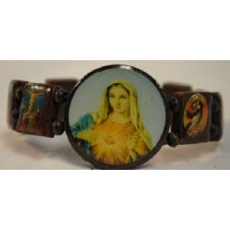 120 Bulk Wood Bracelet Rosary Mary