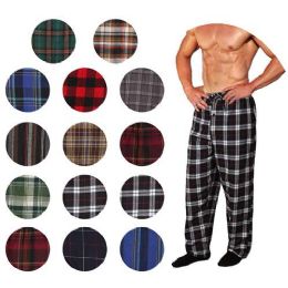 36 Bulk Men's Flannel Pajama Bottoms Plaid Patterns Sizes s m l xl