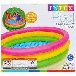 6 Bulk 58"x13" Sunset Glow Pool In Color Box, Age 2+