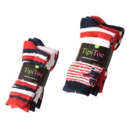 60 Bulk Ladies 3 Pack Printed Crew Socks Size 9-11