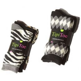 60 Bulk Ladies 3 Pack Printed Crew Socks Size 9-11