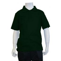 12 Bulk Boys School Uniform Polo Shirt Hunter Green