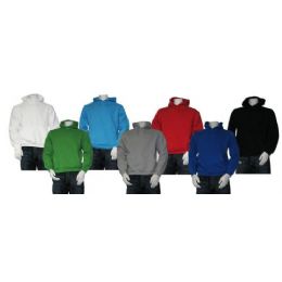 24 Bulk Men's Pull Over Hooded Fleece