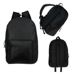 24 Bulk 17" Kids Basic Black Backpack