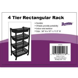 6 Bulk 4 Tier Jumbo Rack On Wheels Black
