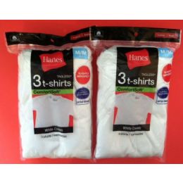 24 Bulk Hanes Boy's 3 Pack White T- Shirts