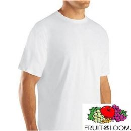 24 Bulk Fruit Of The Loom Men's 3pk White Crew T-Shirt Small Size Only