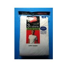 24 Bulk Hanes Men's White 3pk Crew T-Shirt - Slightly Imperfect Medium Size Only