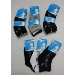 48 Bulk 3pr Boys Quarter Socks 6-8y [three Colors]