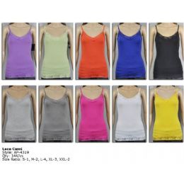 144 Bulk Ladies Lace Assorted Color Tank Top