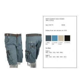24 Bulk Mens Fashion Cargo Shorts 100% Cotton