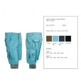 24 Bulk Mens Fashion Cargo Shorts 100% Cotton