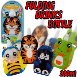 144 Bulk Assorted Prints Foldable Water Bottle For Kids