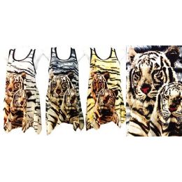 24 Bulk Rhinestone Tank Tops/shirts With Twin Tiger Design
