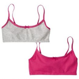 72 Bulk 2 Pack Hanes Girls Sports Bra On Hanger