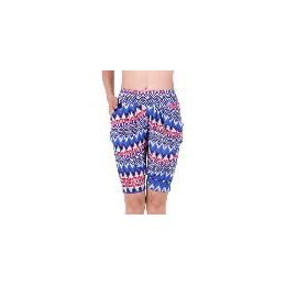 72 Bulk Women's Aztec Printed Bermuda With Two Pockets