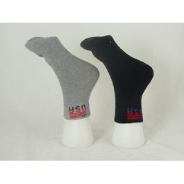 144 Bulk Sock Men 2pk Black & Gray W us
