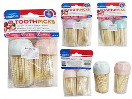 96 Bulk TOOTHPICKS 2-Piece 150-Piece 1.6" Diameter X 3.25" High