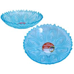 48 Bulk Crystal Like Round Bowl Blue