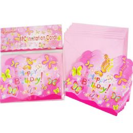 144 Bulk Invitation Card 8pc +envelopes Butterfly Design