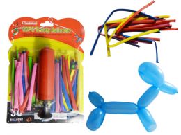 96 Bulk 30 Twisty Balloons, Air Pump Included!