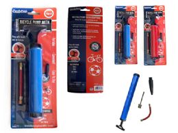 24 Bulk 4pc Bicycle Pump With Adapters