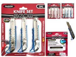144 Bulk 3 Piece Cutter Utility Knife Set