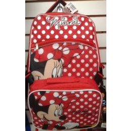 24 Bulk Mini Mouse Girls Backpack With Insulated Luch Box Cooler