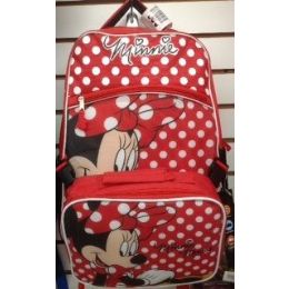 24 Bulk Mini Mouse Girls Backpack With Insulated Luch Box Cooler